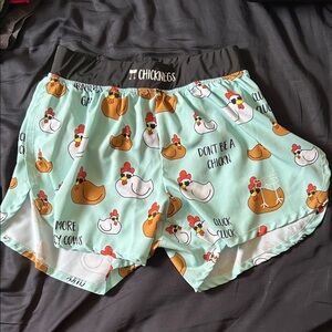 ChicknLegs Men's Athletic Shorts - Green Chicken Print